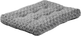 Small Quiettime Deluxe Gray Ombré Swirl Plush Pet Bed, Machine Washable, Non-Skid Bottom, Soft Crate Mat for 24-Inch Crates