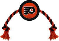 NHL Philadelphia Flyers Puck Toy for Dogs & Cats. Play Hockey with Your Pet with This Licensed Dog Tough Toy Reward!