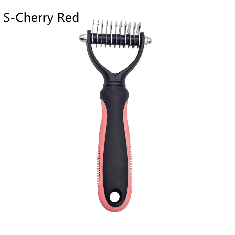 Pet Hair Removal Combs Pet Fur Knot Cutter Double sided Hairdressing Pet Combs Dog Cat Hair Shedding Combs Safe Dematting Brush
