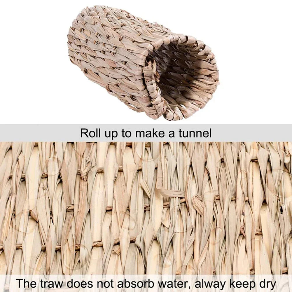 Pet Grass Mat Rabbits Bunny Mat Natural Straw Bedding Resting Cage Mat For Guinea Pig Parrot Chinchilla Hamster Rat