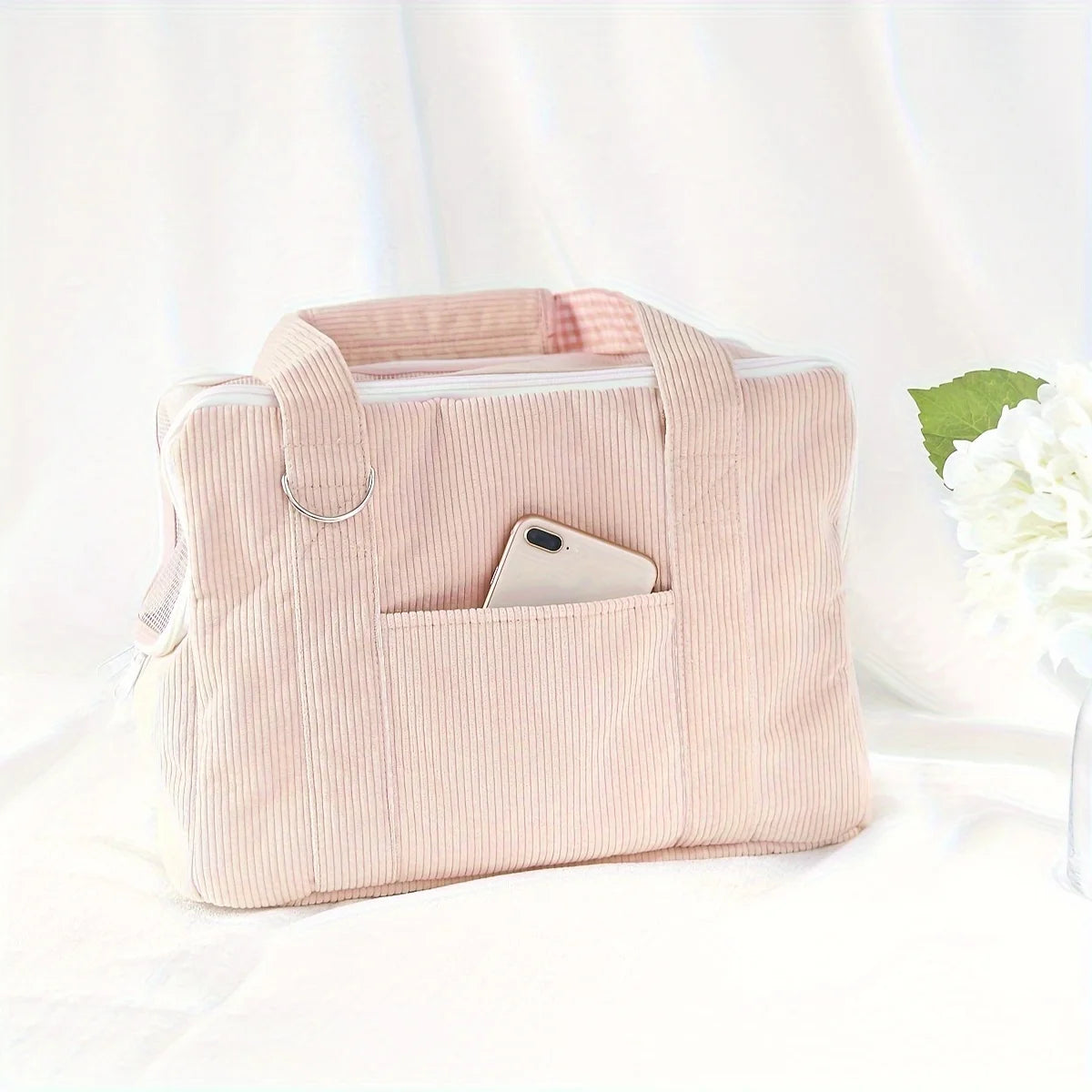 Pink Floral Pet Carrier - Cozy, Breathable & Stress-Resistant for Small Dogs & Cats. Zip Closure, Perfect for Travel!