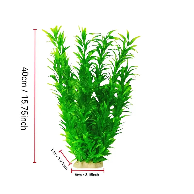 40cm Handmade Aquatic Plant Landscape Green Artificial Aquarium Plant Fish Tank Decoration Realistic For Home Fish Tank Decor