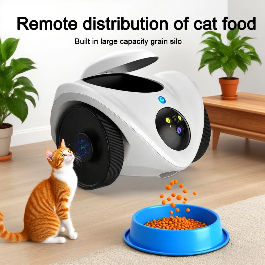 AIOOK HD 8MP 4K Mobile Pet Camera WIFI CCTV Dual Lens Tracking Pet Food Drop Colour Night Vision Two-Way Home Camera V360 PRO