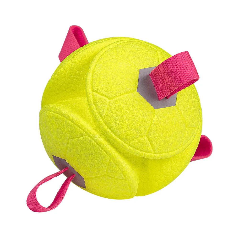 Dog Soccer Chew Toy with Rope - Durable Interactive Fetch Ball for Puppy, Pet Tug-of-War Training Toy, Teeth Cleaning Bite Resis