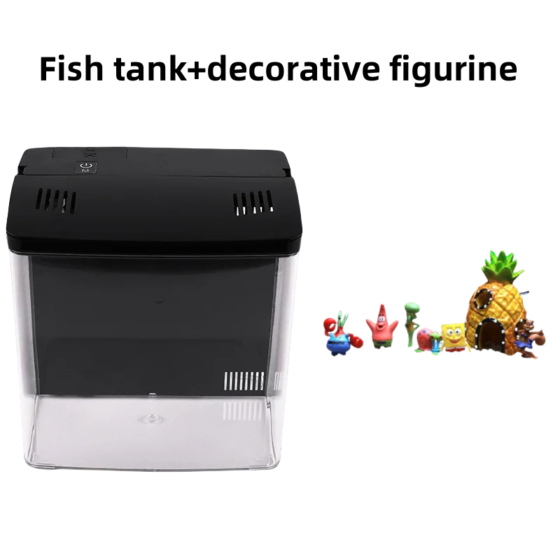 Home mini fish tank, living room fish tank, office desktop water free ecological, self circulating filter, Acrylic aquarium