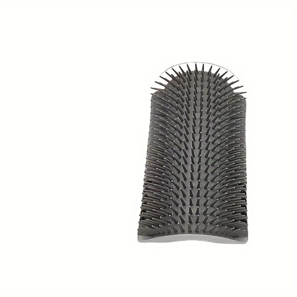 Cat Self Groomer – Corner Wall-Mounted Cat Scratcher & Massager with Rubber Bristles, Screws/Adhesive Included, Indoor Hair Care