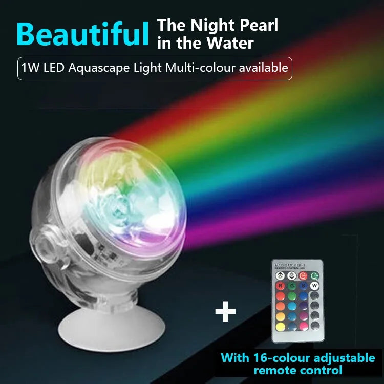 New LED Aquarium Spotlight Saving Power But High Brightness Seven Gradient Night Light Amphibious Lighting USB Waterproof Diving