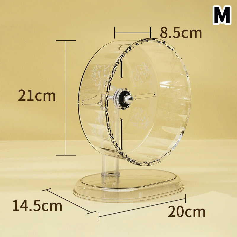 Hamster Cage Wheel Hamster Exercise Wheel Acrylic Transparent Prevent Slip Versatile Easy To Clean With Stand For Hamster Cage