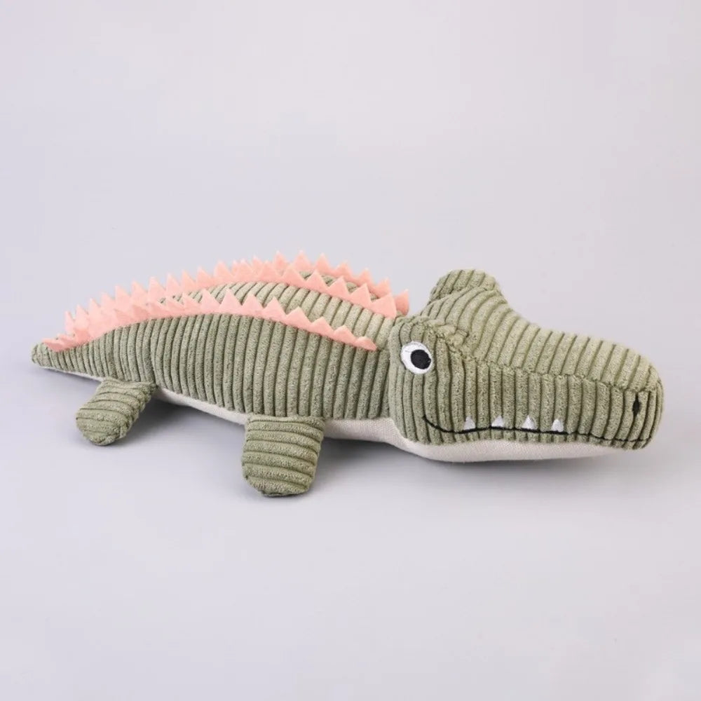 Dog Sound Bite Resistant Dog Chew Cartoon Animal Shape Pet Crocodile Soft Stuffed Pet for Cats and Dogs