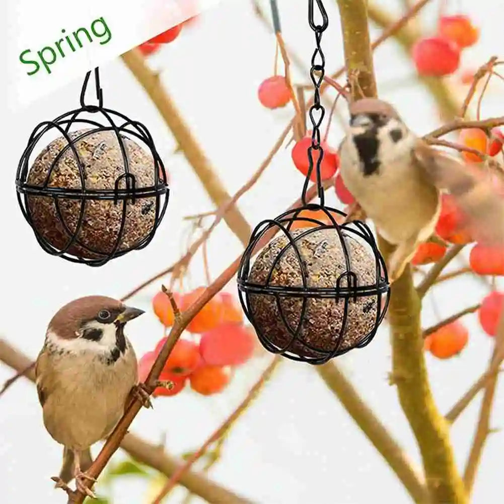 VELIF-Wild Bird Feeding For Year-Round- 8 Metal Hook Bird Feeders-Hanging Bird Feeder-Fat Ball Design