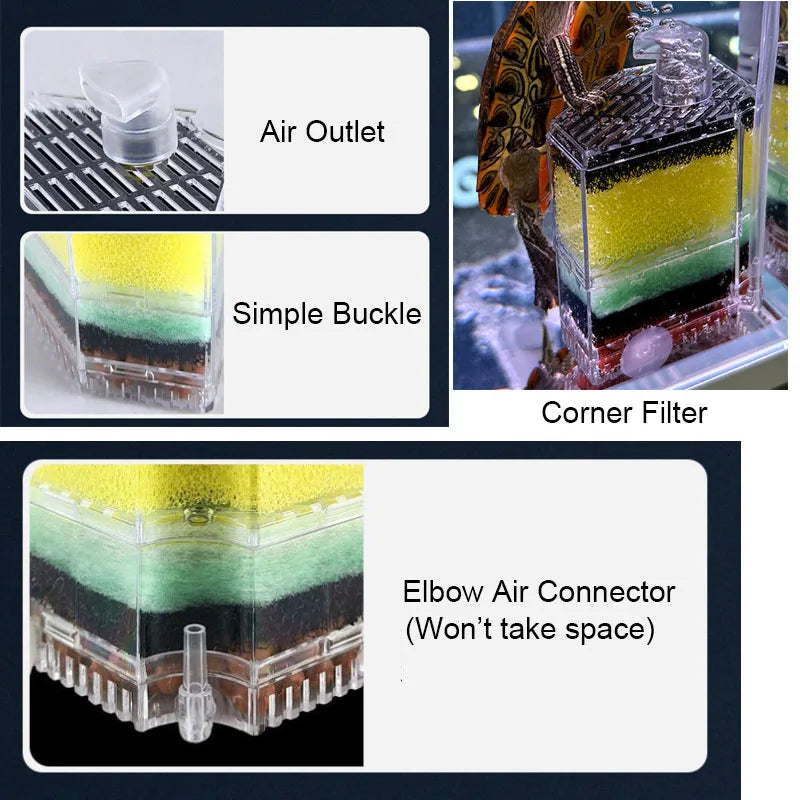 New Aquarium Filter Fish Tank Shrimp Pond Air Pump Biochemical Sponge Filter Bio Sponge Filter Aquarium Filtration