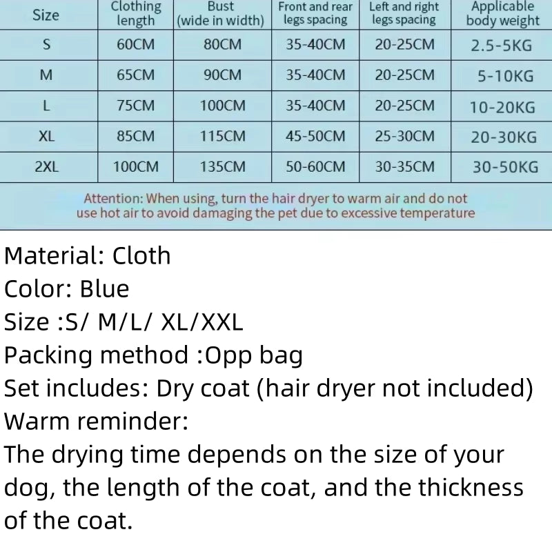 Folding Dog Hair Dryer Portable Pet Drying Bag Efficient Dogs Hair Dryers Blow Bag Cat Dryer Winter Pets Cleaning Accessories Fo