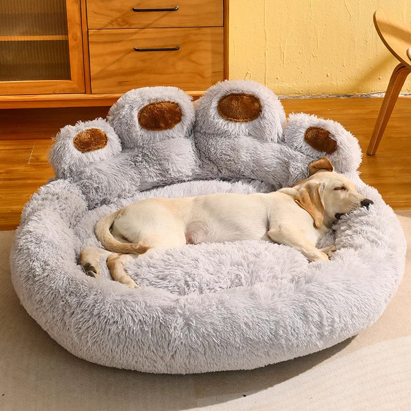 Cute Bear Paw Dog Bed Plush Winter Warm Mat Pets Kennel Large Dog Sleeping Bed Puppy Cat Sofa Blanket Cushion Pets Accessories