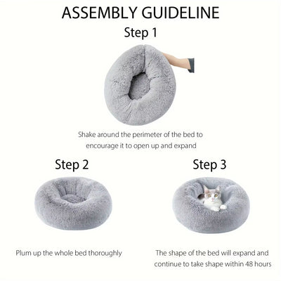Round Pet Bed for Large,Medium and Small Dogs House Bed Soft Cats Bed Long Plush Dog House for Dogs House Winter Warm Sleeping