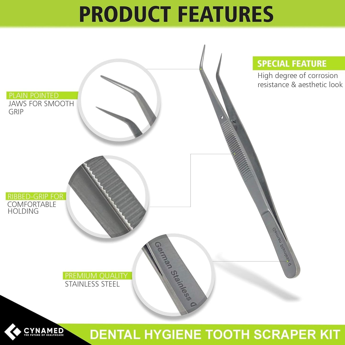 Dental Tools Oral Care Kit (5-Pack) – Stainless Steel Dental Pick, Tartar Scraper, Scaler, Tweezers, and Mouth Mirror for Personal & Pet Use