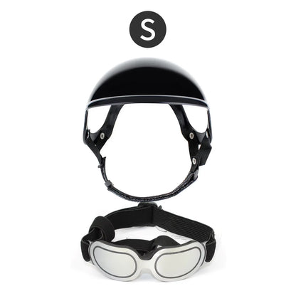 Dog Helmet and Goggles-Uv Protection Doggy Sunglasses Dog Glasses Pet Hat Motorcycle Helmets Protection for Puppy Riding