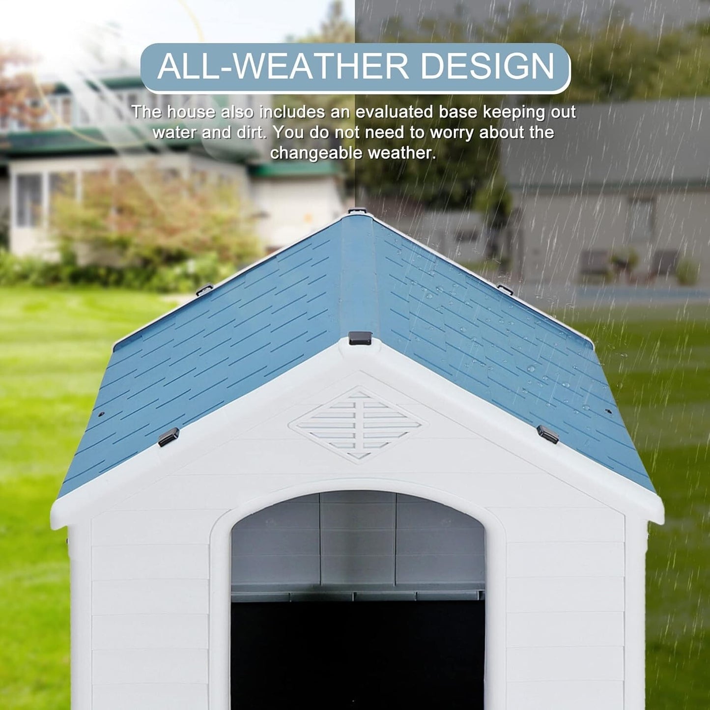 Casa Para Perros Para Interiory Exterior, Duradera Y Resistente a La Intemperie