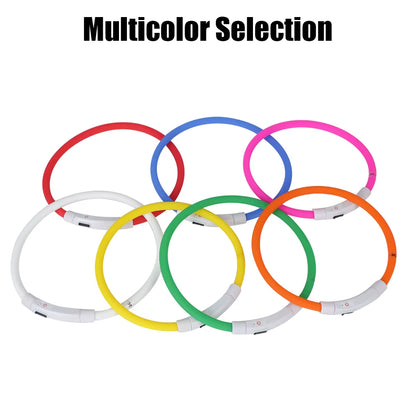 Led Usb Dog Collar Night Luminous Charge Necklace Dog Loss Prevention Night Safety Flashing Glow Collar Pet Accessories