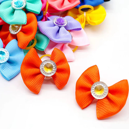 40PCS Dog Hair Bows Solid Diamond Small Dog Bows for Dogs Pets Hair Accessories Pet Dog Grooming Bows Dogs Grooming Accessories