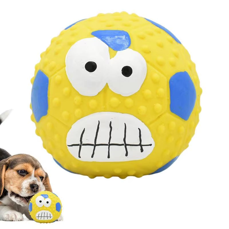 Squeaky Dog Ball Latex Bouncy Fetch Ball for Puppies Interactive Play Teething Chew Toy Fetch Play Ball Toy for Puppy Small Pets
