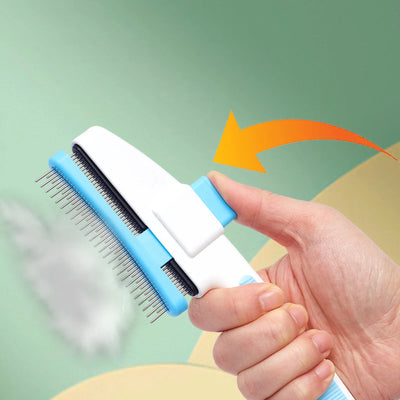 Pet Supplies Cat Grooming Brushes for Pet Hair Removal Flea Comb with Release Button for Shedding Cleaning Dogs and Cats