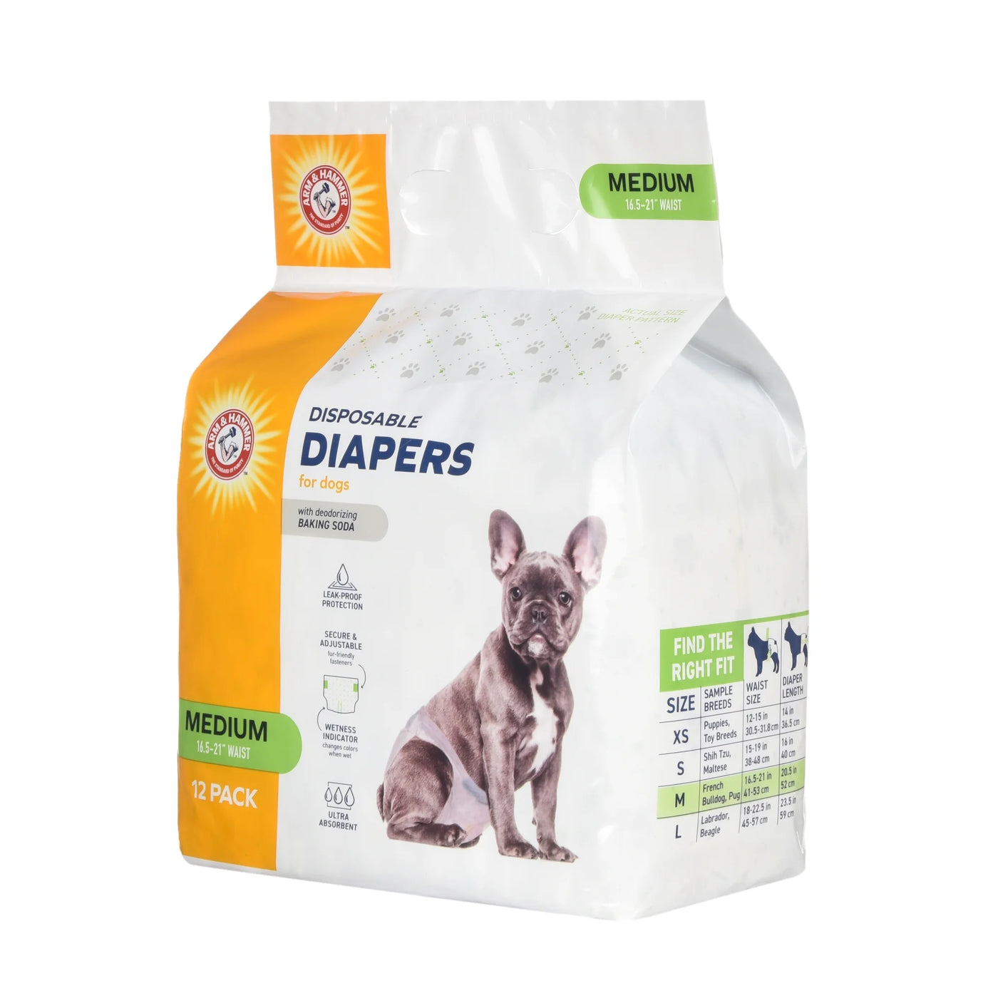 Female Dog Diapers, Medium 12 Count, Leak Proof, Ultra Absorbent with Wetness Indicator