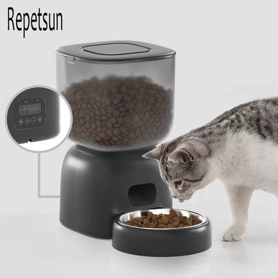 3L Automatic Pet Feeder Smart Food Dispenser Cat & Dog Timer Stainless Steel Bowl Automatic Dog & Cat Pet Feeding Pet Supplies