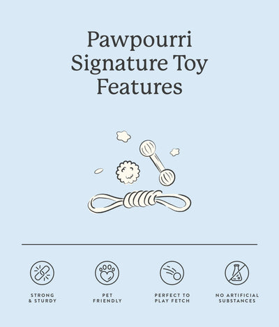 Flower Suede and Rope Chew Toy for Dogs, Blue Floral, 1-Piece