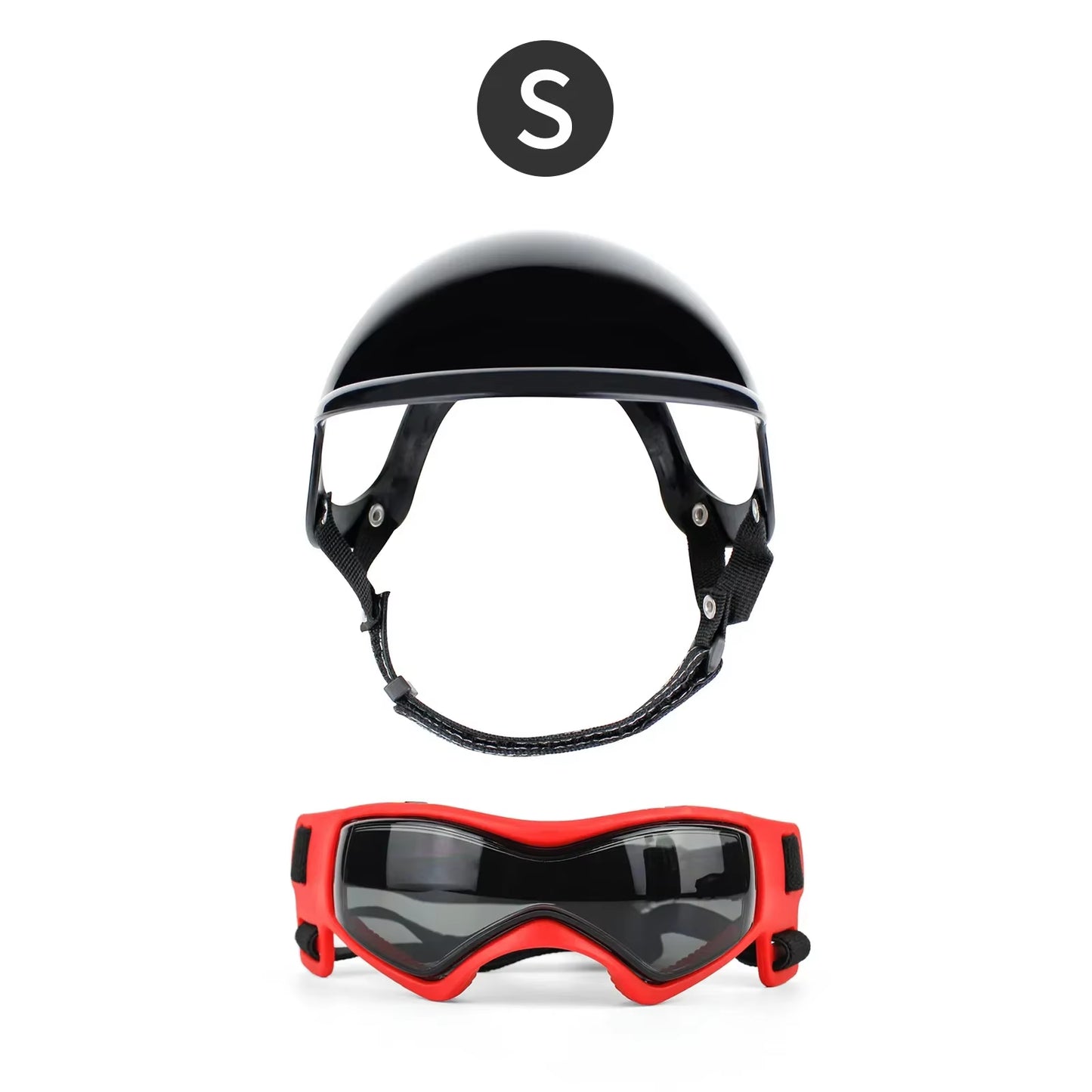 Dog Helmet and Goggles-Uv Protection Doggy Sunglasses Dog Glasses Pet Hat Motorcycle Helmets Protection for Puppy Riding