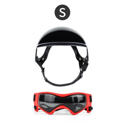 Dog Helmet and Goggles-Uv Protection Doggy Sunglasses Dog Glasses Pet Hat Motorcycle Helmets Protection for Puppy Riding