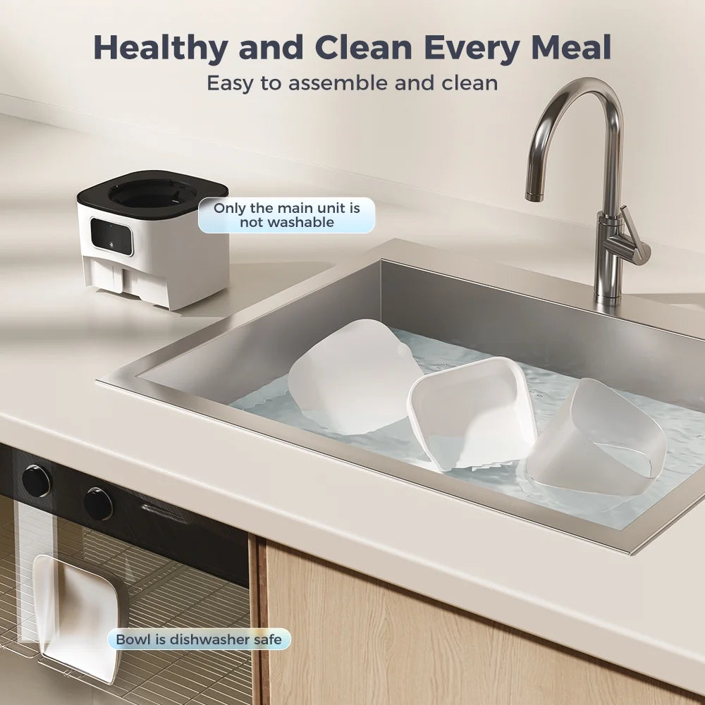 Automatic Cat Feeder,  Wifi Pet Feeder with APP Control for Cat/Dog, 6L Smart Cat Food Dispenser, Dog Feeder with Timed Feeding