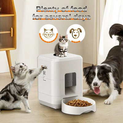 2025 New 2L Wifi Smart Pet Feeder Auto Cat and Dog Food Dispenser Remote App Controlled Slow Feed Timer Quantitative Feeding