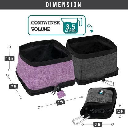 Travel Collapsible Dog Bowl Foldable Expand Water Dish for Pet Cat Food Hiking