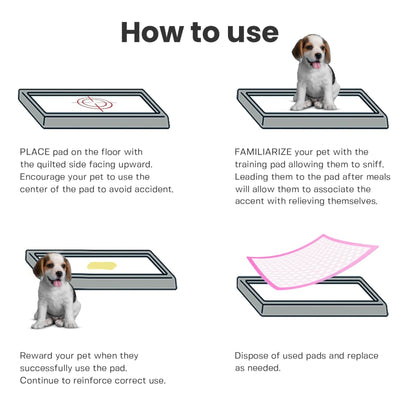 200 Puppy Pad Training Pads for Dogs Unscented Pink-Small-13X
