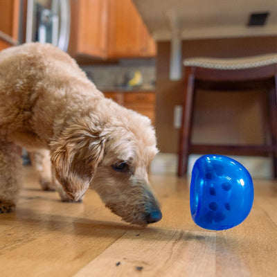 Lil' Snoop Interactive Treat Dispensing Dog Toy, Puzzle Ball Slow Feeder for Small to Medium Dogs, Mint-Scented for Mental Stimulation & Boredom Relief, Bpa-Free, 3.9-Inch, Blue