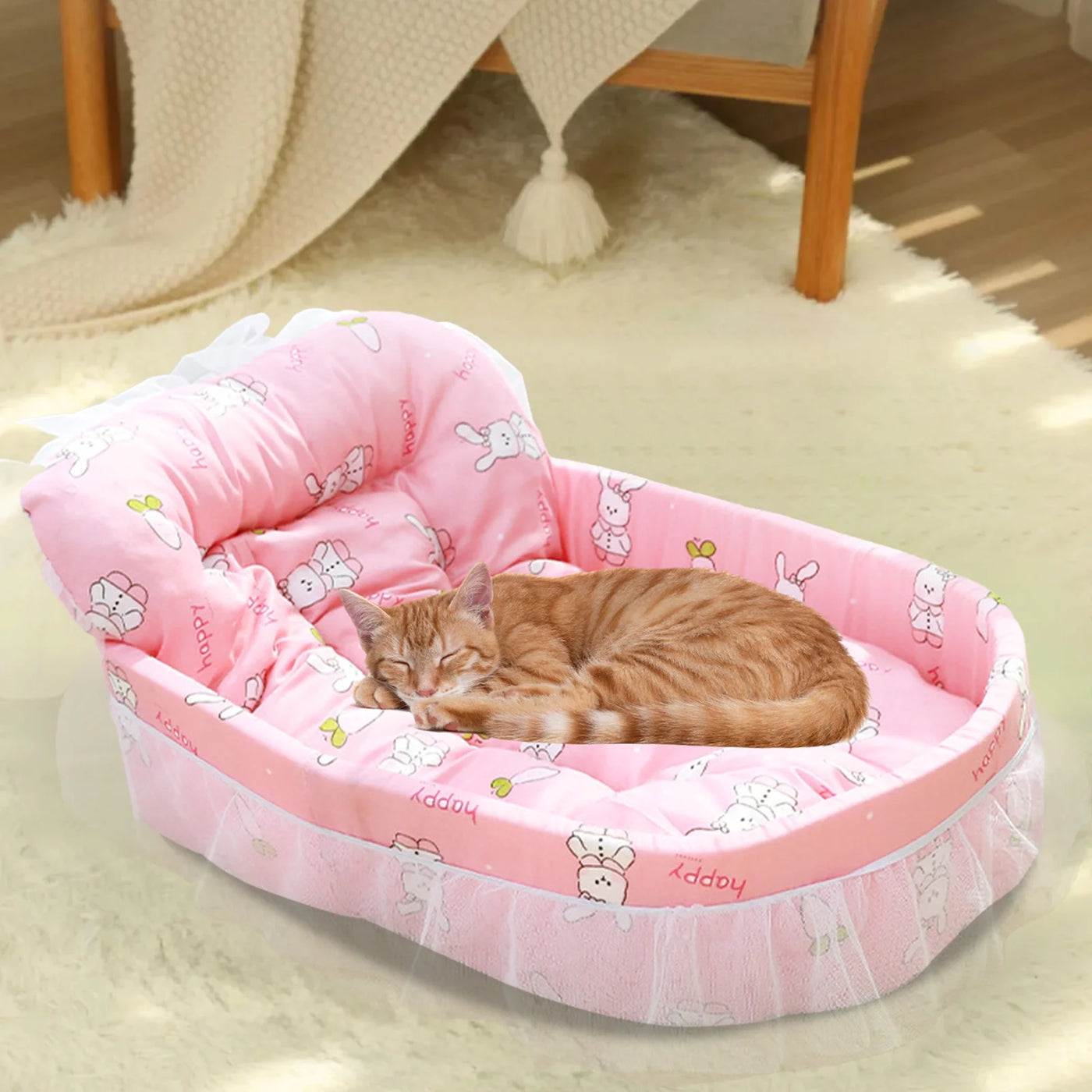 Cats Bed Dog Bed Pet Bed Pet Mat Cats House Pet Cushion Kitty Cushion Pet Blanket Pet Mat Pet Sleeping Pad Pet Resting Bed,Warm Bed for Small to Medium Dogs Cats(22.44X15.75X5.12In)