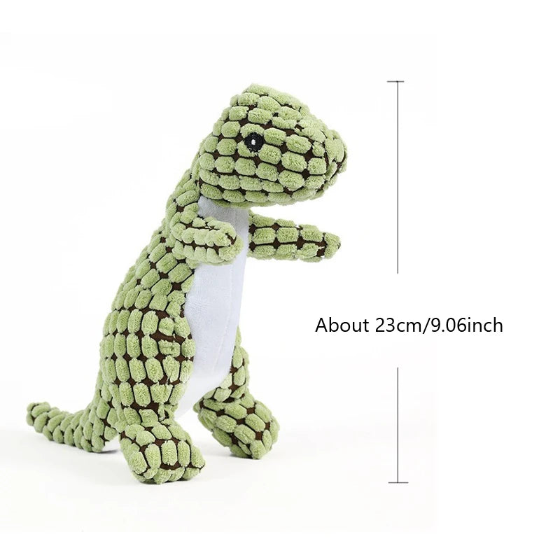 Plush Dog Toy Dinosaur Shaped Interactive Squeaky Toys for Small Large Pets Tooth Cleaning Chew Toy Accessories