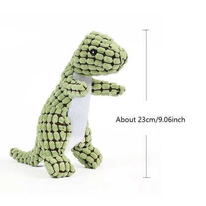 Plush Dog Toy Dinosaur Shaped Interactive Squeaky Toys for Small Large Pets Tooth Cleaning Chew Toy Accessories