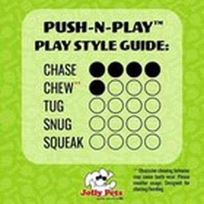 Jolly Pets Push-N-Play Ball Dog Toy, 10 Inches/Large, Blue