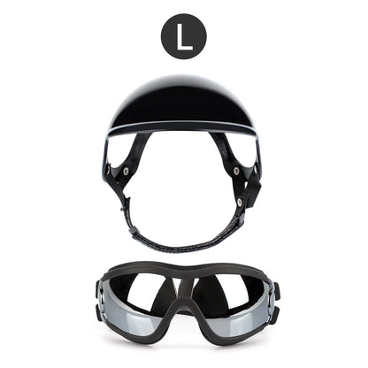 Dog Helmet and Goggles-Uv Protection Doggy Sunglasses Dog Glasses Pet Hat Motorcycle Helmets Protection for Puppy Riding