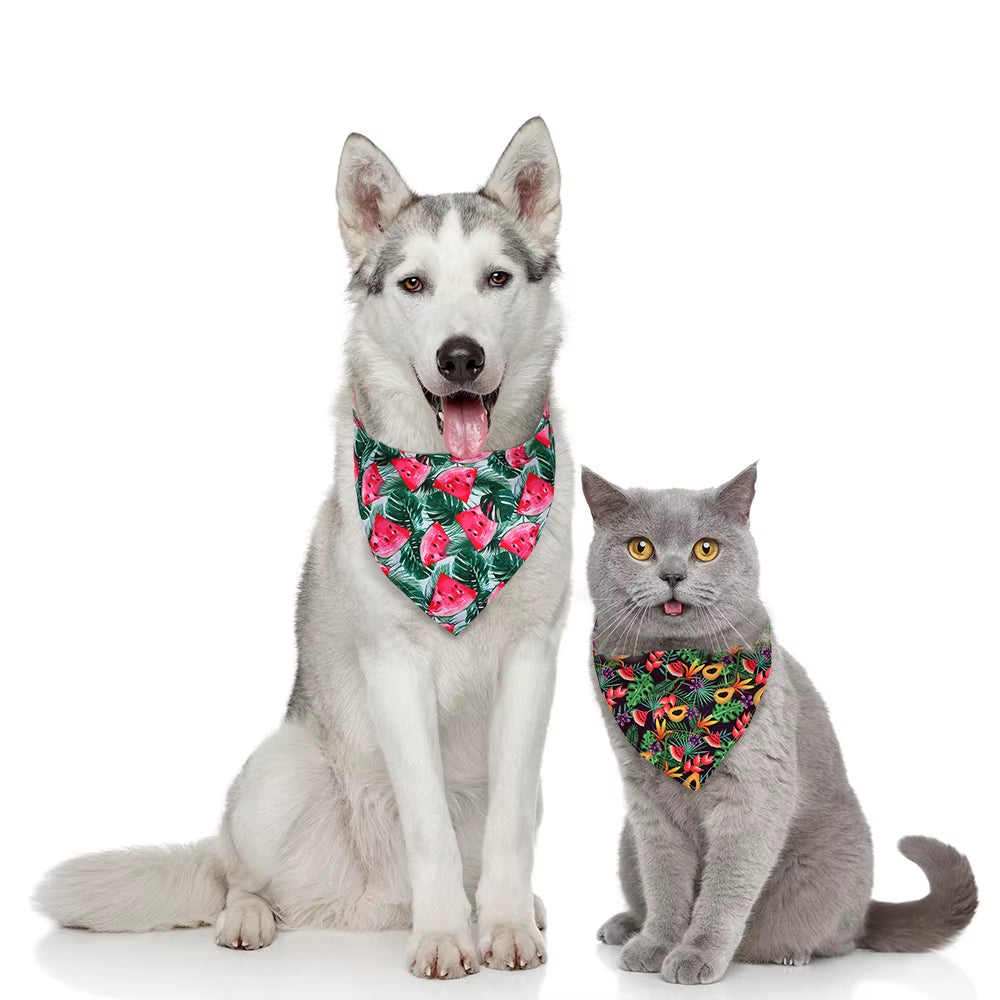 50Pcs Dog Bandana Summer Fruit Style Bandana Dog Accessories Dog Scarf Dog Bandanas Bulk Small Dog Pet Bandana Dog Supplies