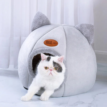Cat House Bed, Winter Warm Nest Soft Foldable Sleeping Mat Pad Cozy Cat Cave Cute Pet Tent Beds for Cats Puppy Small Dogs