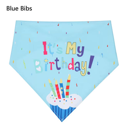 Cute Pet Birthday Caps/Bibs Design Headwear Triangle Scarf Hat Tie Collar Cat Dog Costume Pets Accessories Decoration Supplies