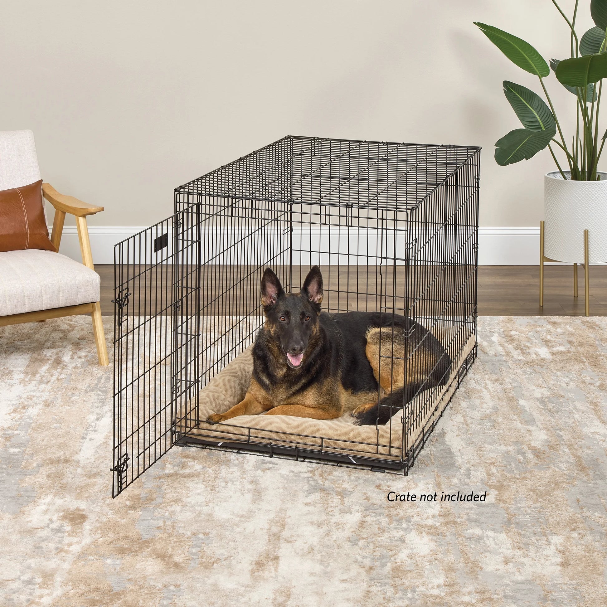 48Inch Tan Wave Pet Bed for Extra Large Dog/Cat with Slip Resist Bottom