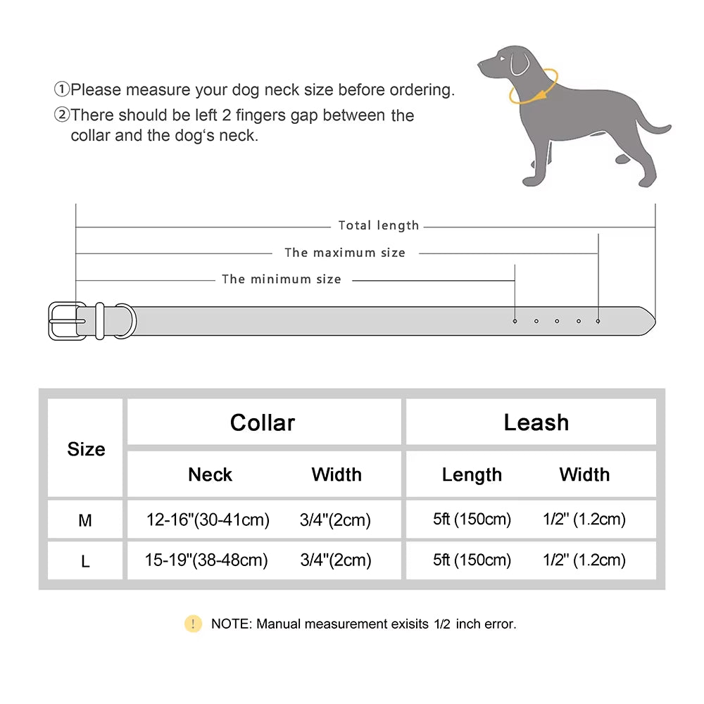 Genuine Leather Dog Collar Leash Set Braided Durable Leather Dog Collars for Medium Large Dogs German Shepherd Pet Accessories