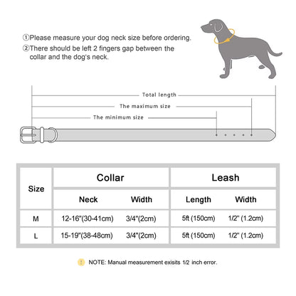 Genuine Leather Dog Collar Leash Set Braided Durable Leather Dog Collars for Medium Large Dogs German Shepherd Pet Accessories