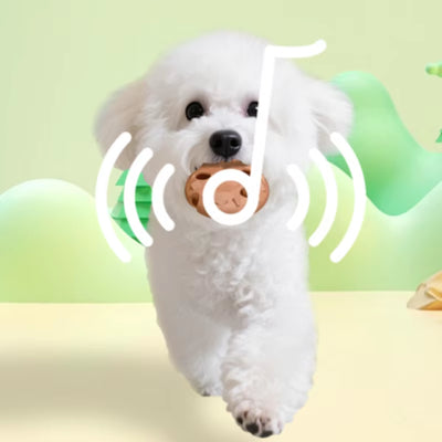 Pet Treat Dispenser Toy Cookie Shaped Interactive Toy Soft Elastic Flying Disc with Built in Bell for Dogs Cats Fight Boredom