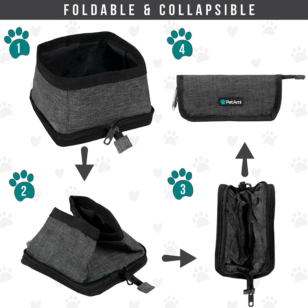 Travel Collapsible Dog Bowl Foldable Expand Water Dish for Pet Cat Food Hiking