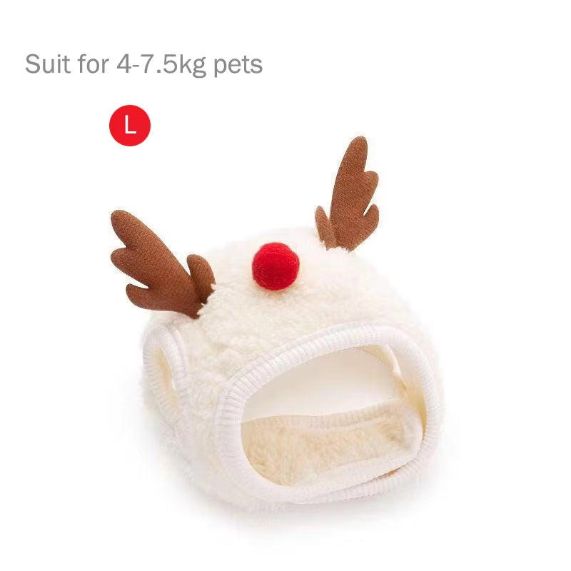 Funny Dog Christmas Hat Pets Santa Bibs New Year Party Cosplay Costume Puppy Cap Cute Cats Bandana Clothes Accessories Gift
