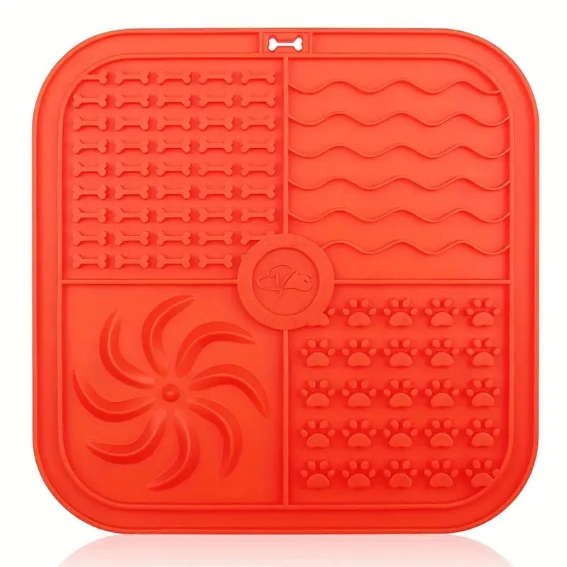 Silicone Slow Feeder Mat Pet Lick Pet Slow Food Plate Bathing Distraction Silicone Dog Sucker Food Training Dog Feeder Supplies